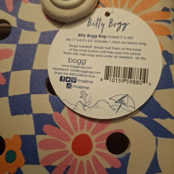 Women's Floral Tote Bag - Cream and Blue - Picture 4 of 5